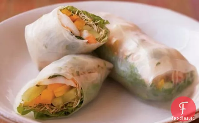 Rollitos de Primavera Frescos con Salsa de Inmersión