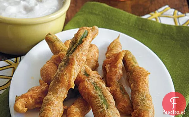 Judías Verdes Tempura con Crema Agria de Cayena Suave