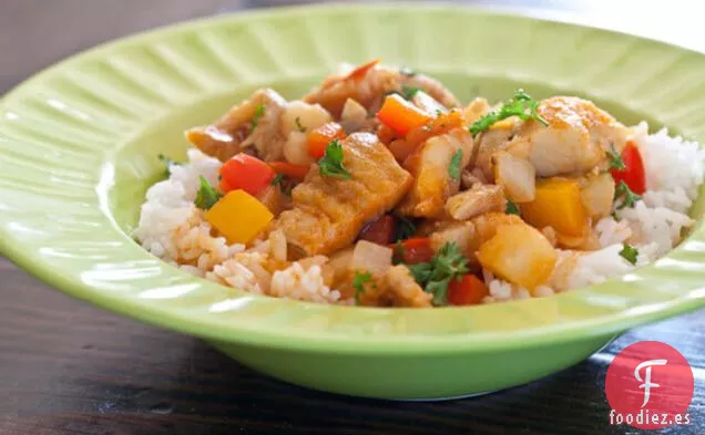 Bacalao Salado Con Patatas Sobre Arroz