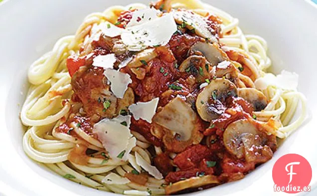 Espaguetis con Hierbas y Champiñones