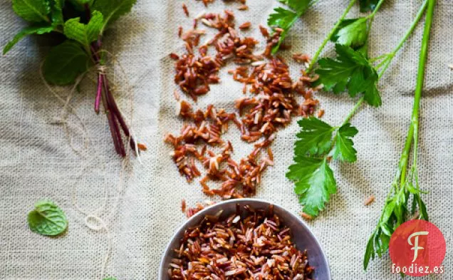 Arroz Rojo y Menta Con Aderezo de Soja