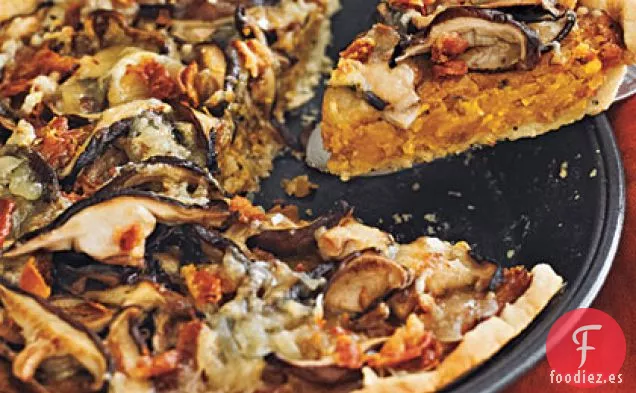Calabaza con Mantequilla y Tarta de Champiñones con Gruyère