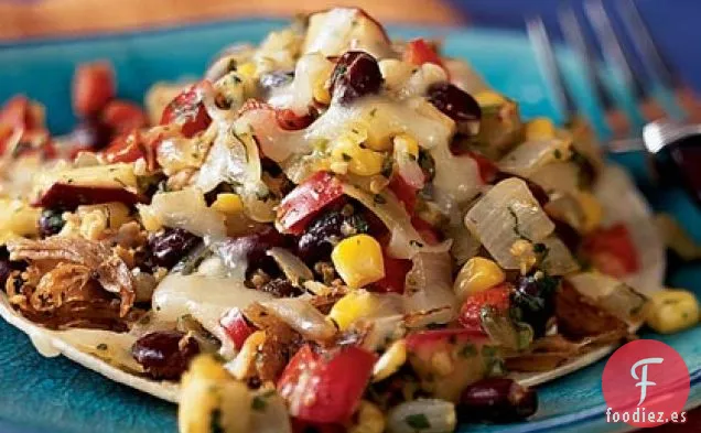Tostadas Picantes de Lomo de Cerdo Verde y Rojo