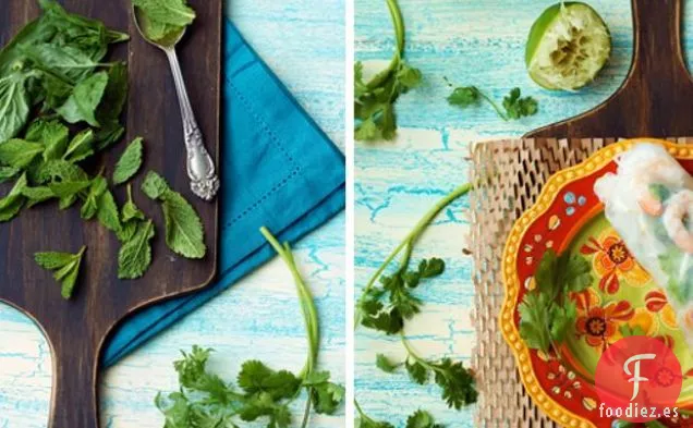 Rollos De Ensalada Vietnamita Con Salsa De Maní
