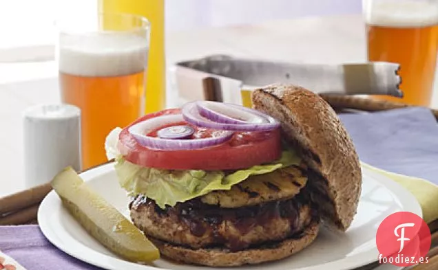 Hamburguesas De Pavo Hawaiano Con Salsa De Piña Y Papaya