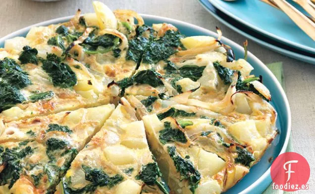 Frittata de Col Rizada, Patata y cebolla