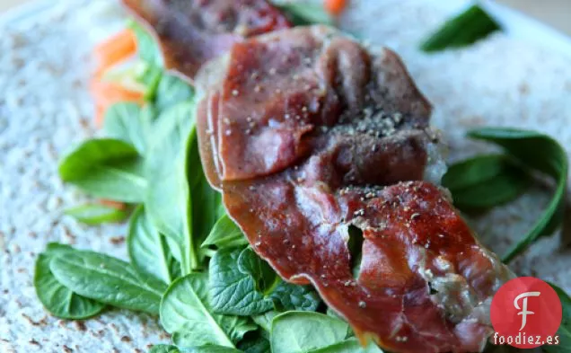 Envoltura De Verduras Fresca Rápida Con Jamón Crujiente