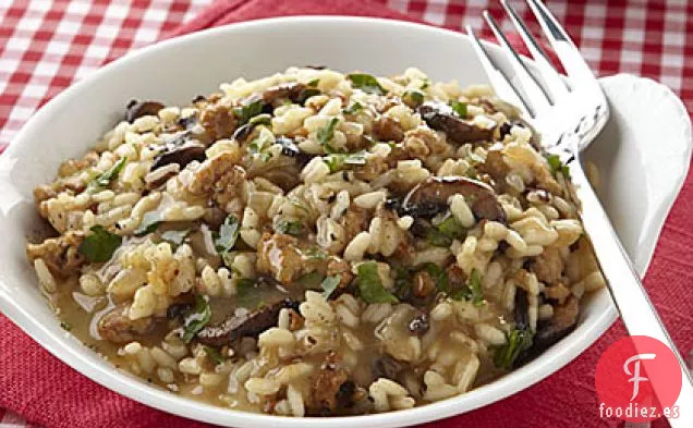 Risotto de Salchichas y Champiñones al Horno