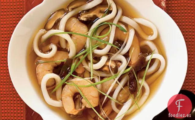 Sopa Udon con Camarones