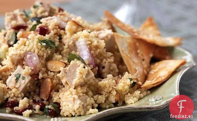 Ensalada de Cuscús Perfumado a Naranja con Almendras, Cilantro y Pepino