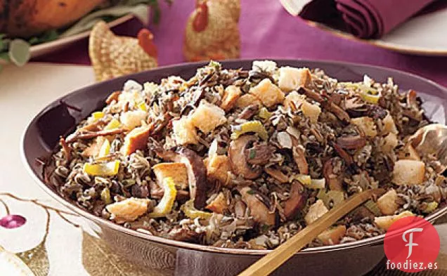 Relleno de Arroz Salvaje y Champiñones de Cocción Lenta