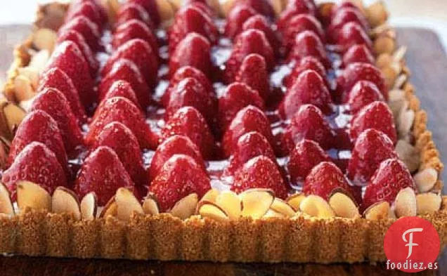 Tarta de Crema de Fresa y Almendras