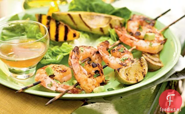 Camarones a la parrilla, Mango y Aguacate