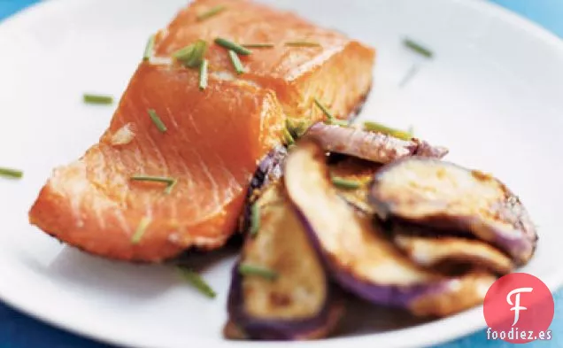 Salmón Miso y Berenjena a la Parrilla