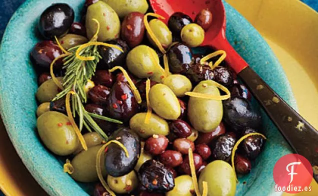 Aceitunas Calientes de Limón y Romero