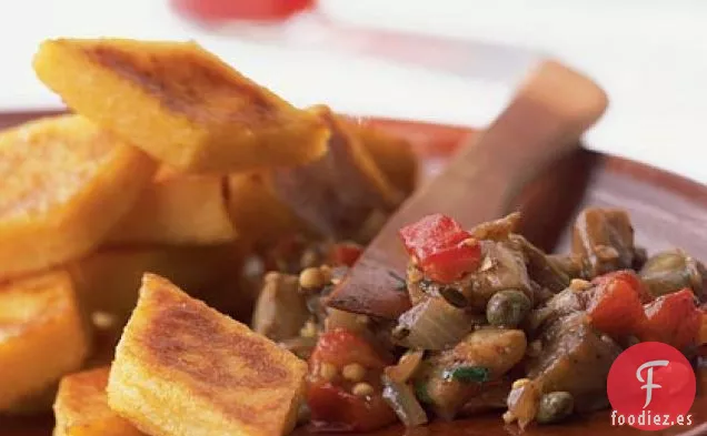 Caponata con Polenta Crostini