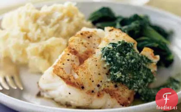 Bacalao a la Sartén con Salsa de Albahaca