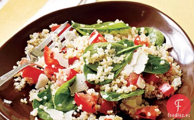 Quinua con Ajo Asado, Tomates y Espinacas