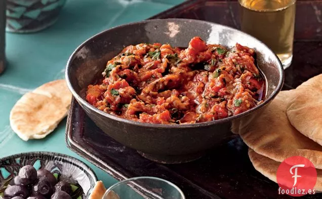 Berenjena Asada en Olla con Tomates y Comino