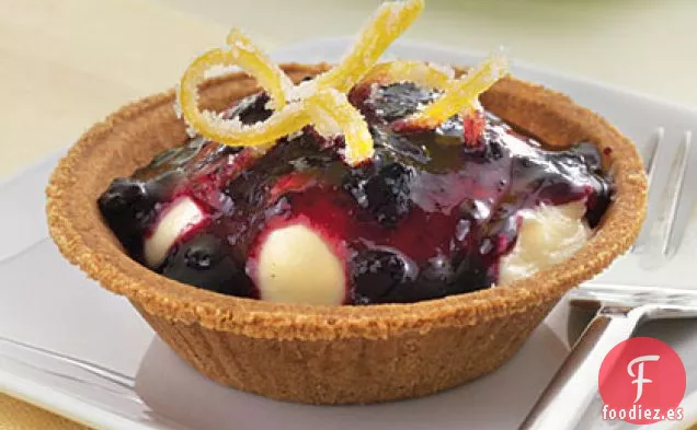 Tartas de Chocolate Blanco, Limón y Arándanos