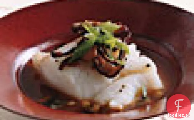 Bacalao Asado con Shiitakes en Caldo de Miso