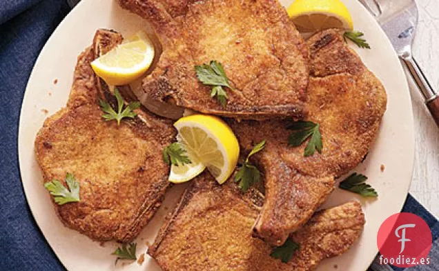 Chuletas De Cerdo Fritas Sazonadas con Cajún