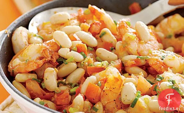 Bruschetta de Camarones y Frijoles Blancos