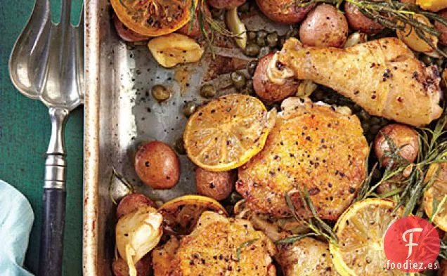 Pollo con Limón, Romero y Ajo y Patatas