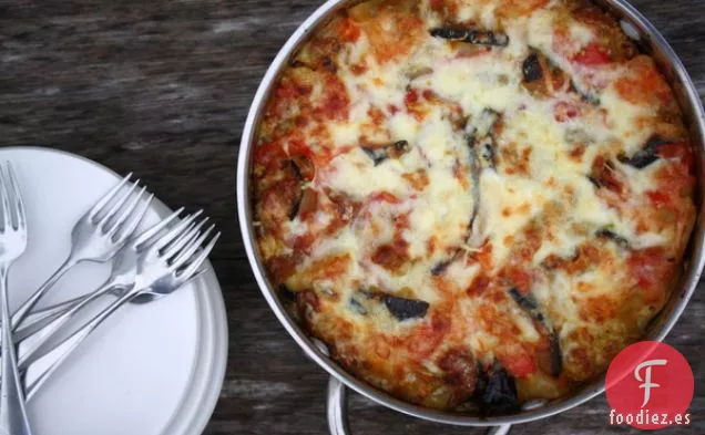 Lasaña De Berenjena y calabacín Con Fontina