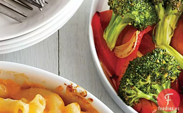 Brócoli Asado y Pimiento Rojo
