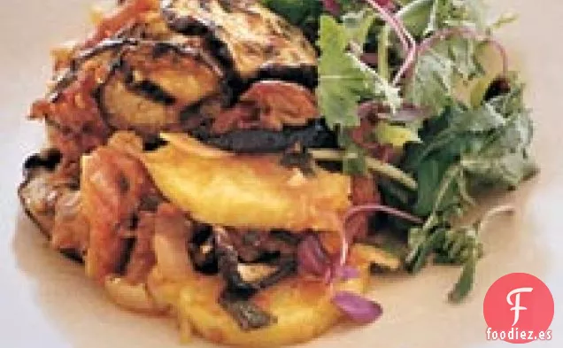 Cazuela De Berenjena Y Polenta En Capas