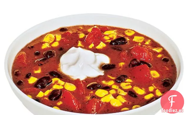 Sopa Rápida de Frijoles Negros y Maíz