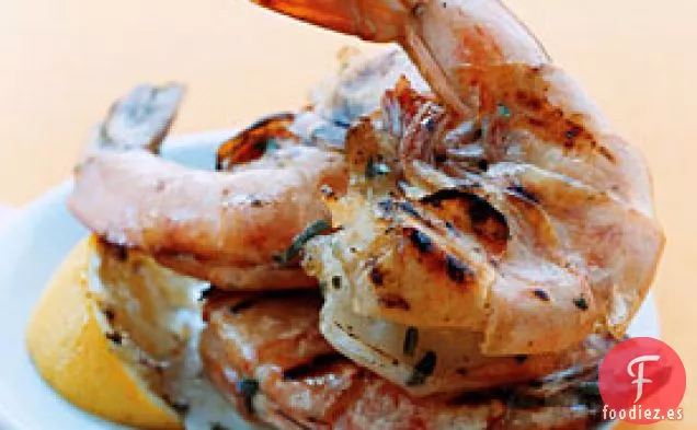 Camarones Gigantes a la Parrilla con Limón y Orégano