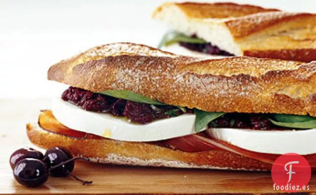 Sándwiches de Mozzarella y Jamón con Tapenade