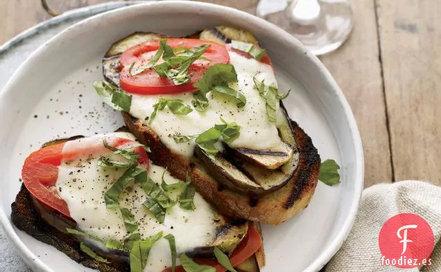 Sándwiches de Berenjena a La Parrilla con Cara Abierta