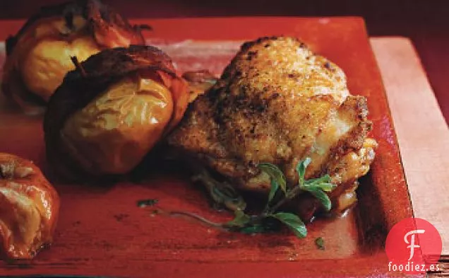 Manzanas para Dama Envueltas en Tocino y Pollo al Horno