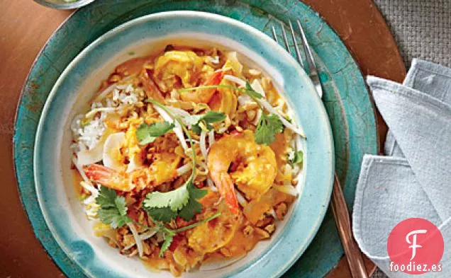 Camarones al Curry con Cacahuetes