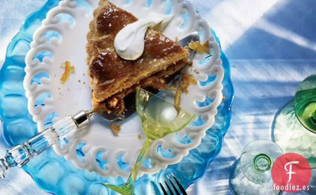 Tarta de Almendras y Mermelada con Corteza de Celosía