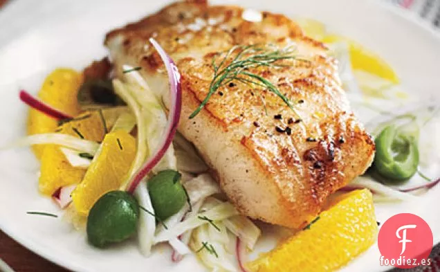 Lubina Blanca con Sabor a Hinojo Anaranjado