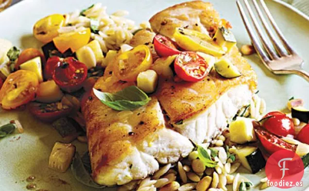 Pargo con Calabacín y Tomate
