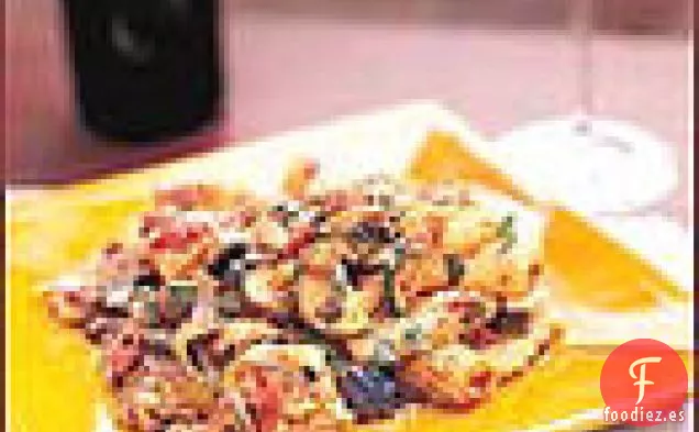 Rigatoni al horno con Calabacín y Berenjena