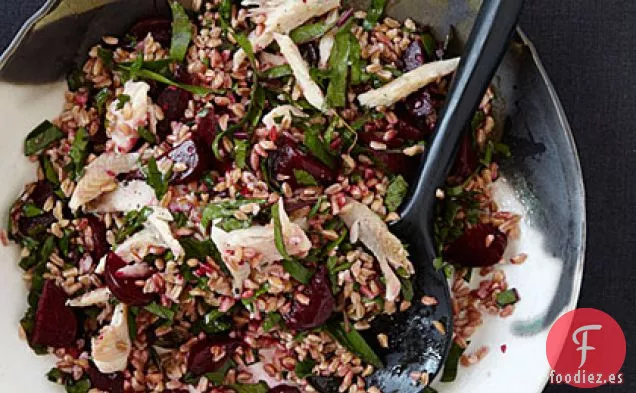Ensalada de Farro con Trucha Ahumada