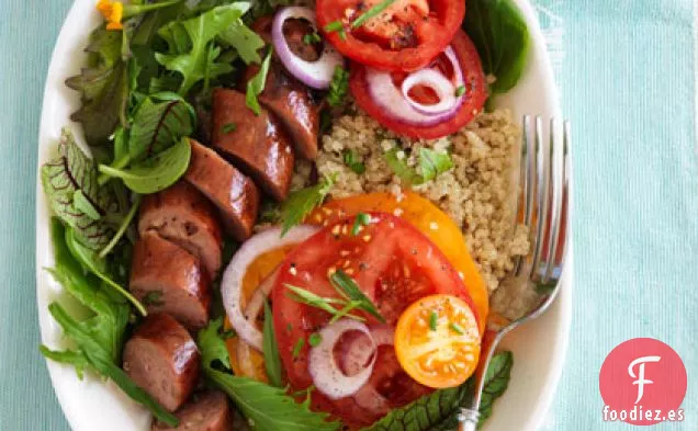 Tomates Con Salchicha y Aderezo de Diosa Verde