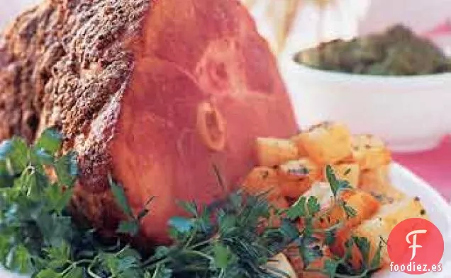 Jamón con Costra de Especias con Salsa de Mostaza de Arce