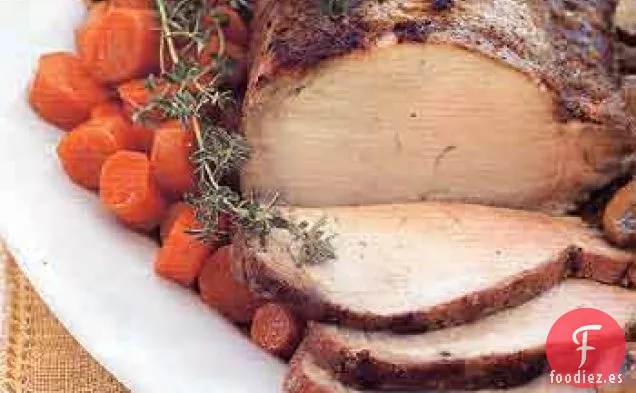 Carne de Cerdo con Costra de Cardamomo y Salsa de Champiñones