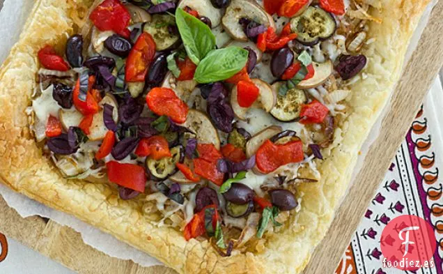 Tarta de Hojaldre de Berenjena y Cebolla Caramelizada