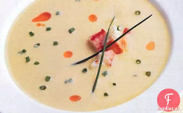 Sopa de Maíz Fría con Aceite de Cangrejo y Chile
