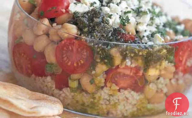 Tabulé con frijoles y queso Feta