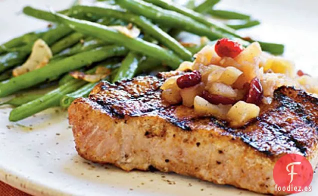 Chuletas de Cerdo con Especias y Chutney de Manzana