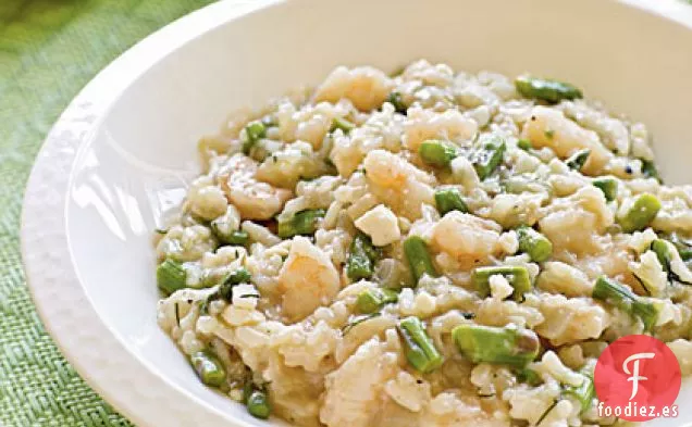 Risotto Griego de Camarones y Espárragos